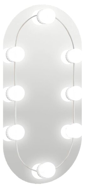 Zrcadlo s LED světly 40 x 20 cm sklo oválné 3102973