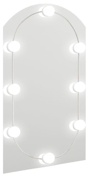 Zrcadlo s LED světly 70 x 40 cm sklo obloukové 3102977