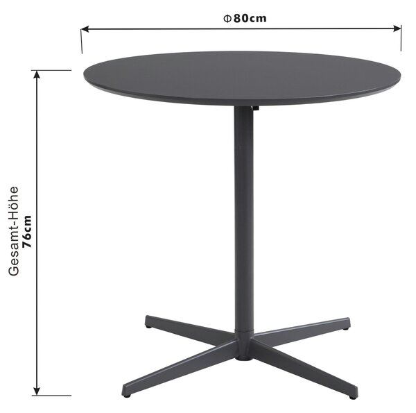 JÍDELNÍ STŮL, šedá, 80/76/80 cm P & B - Jídelní stoly, Online Only