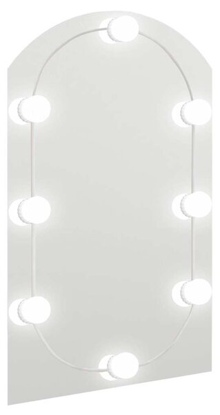 Zrcadlo s LED světly 60 x 40 cm sklo obloukové 3102976