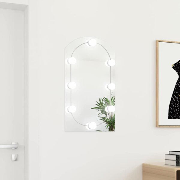 Zrcadlo s LED světly 70 x 40 cm sklo obloukové 3102977