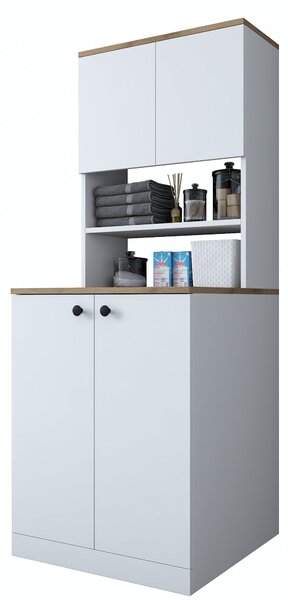 Kalune Design Koupelnová skříňka na pračku KD102 ořech/bílá