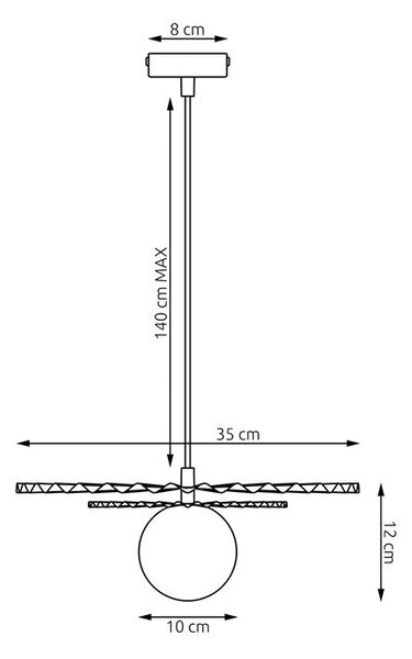 Závěsné svítidlo UMBRA 1 – moka / černé, bílé sklo, 1× G9, šířka 35 cm