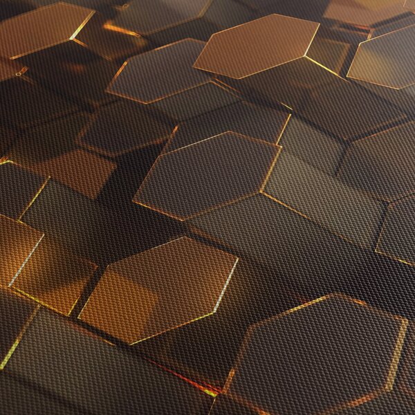 Obraz - Bronzové hexagony (30x30 cm)
