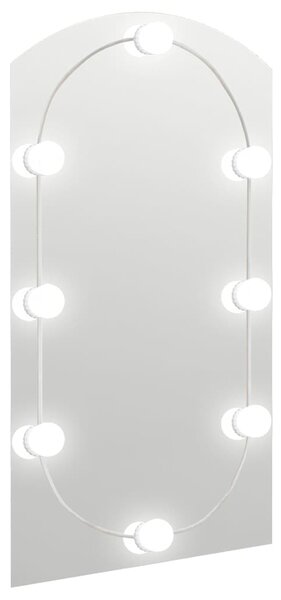 Zrcadlo s LED světly 90 x 45 cm sklo obloukové 3102978