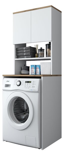 Kalune Design Koupelnová skříňka nad pračku KD101 ořech/bílá