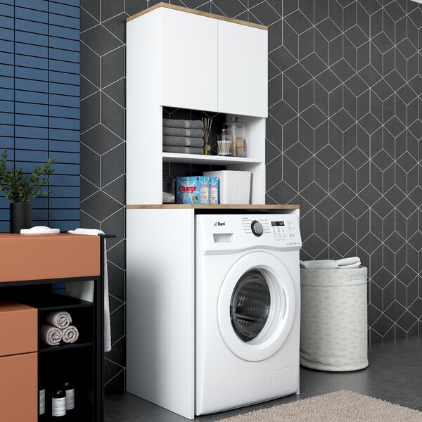 Kalune Design Koupelnová skříňka nad pračku KD101 ořech/bílá