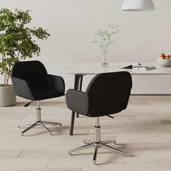Otočné jídelní židle 2 ks černé textil 3103038