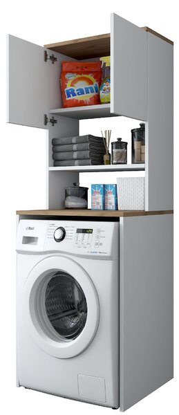 Kalune Design Koupelnová skříňka nad pračku KD101 ořech/bílá