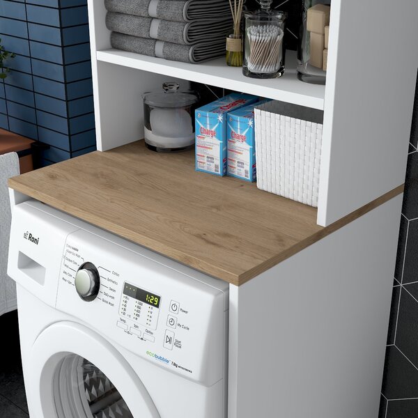 Kalune Design Koupelnová skříňka nad pračku KD101 ořech/bílá