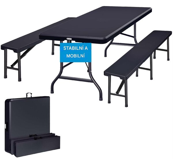 Deuba Pivní set 183 cm - antracit