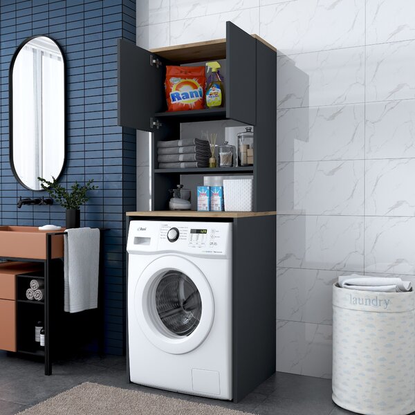 Kalune Design Koupelnová skříňka nad pračku KD101 ořech/antracit