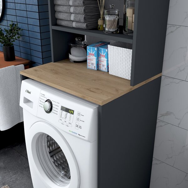 Kalune Design Koupelnová skříňka nad pračku KD101 ořech/antracit