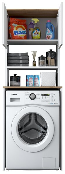 Kalune Design Koupelnová skříňka nad pračku KD101 ořech/bílá