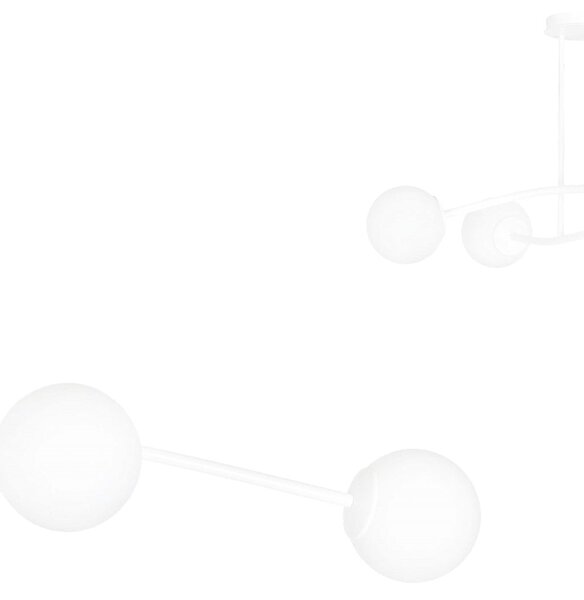 Stropní svítidlo HALLDOR 4 – celobílé, sklo, 4× E14, šířka 108 cm