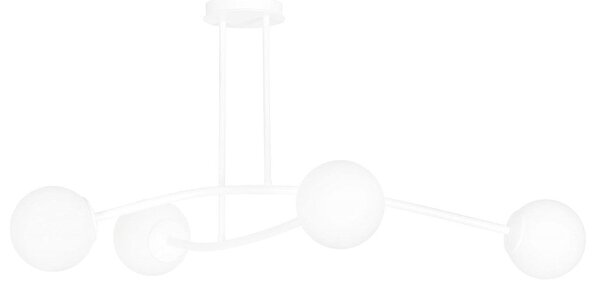Stropní svítidlo HALLDOR 4 – celobílé, sklo, 4× E14, šířka 108 cm