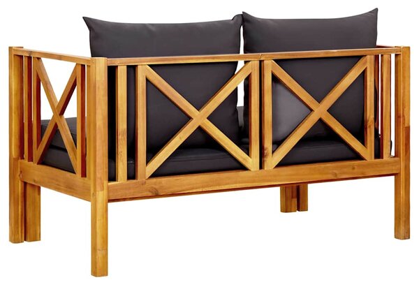 2místná zahradní lavice s poduškami 122 cm masivní akácie 310308