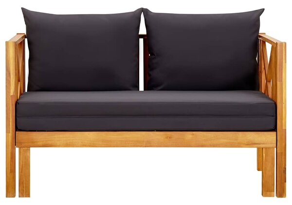2místná zahradní lavice s poduškami 122 cm masivní akácie 310308