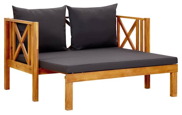 2místná zahradní lavice s poduškami 122 cm masivní akácie 310308