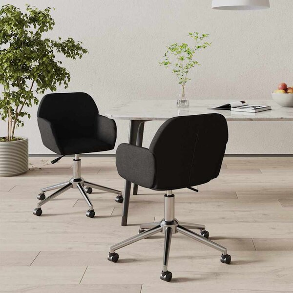 Otočné jídelní židle 2 ks černé textil 3103094