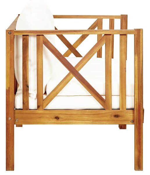 2místná zahradní lavice s poduškami 122 cm masivní akácie 310307