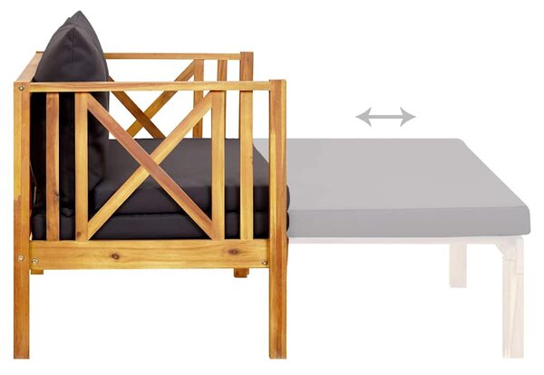 2místná zahradní lavice s poduškami 122 cm masivní akácie 310308