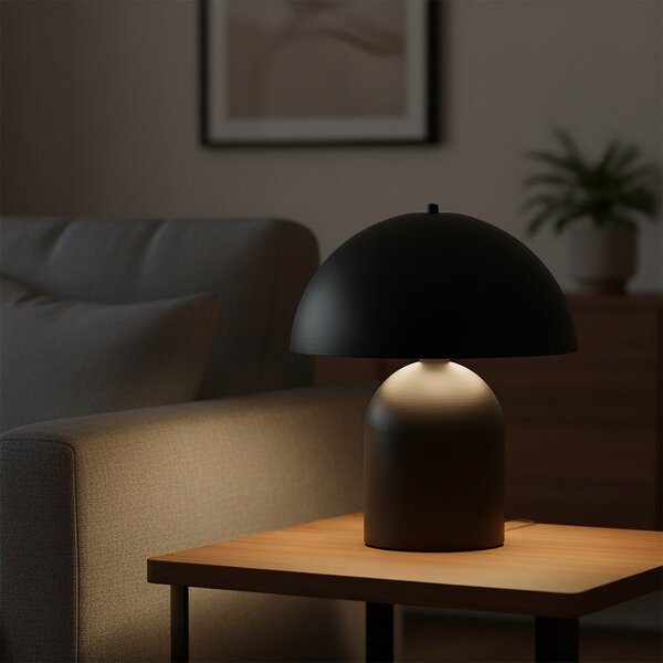 Stolní lampa KAVA LN1 – černá, 1× E27, šířka 30 cm