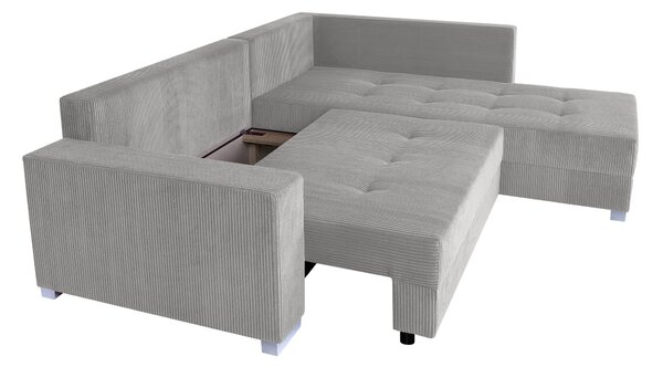 ROHOVÁ SEDAČKA, textil, kompozitní dřevo, šedohnědá P & B - Sedací soupravy, Online Only