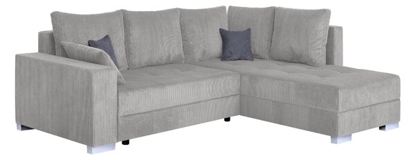 ROHOVÁ SEDAČKA, textil, kompozitní dřevo, šedohnědá P & B - Sedací soupravy, Online Only