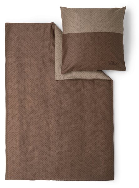 POVLEČENÍ, makosatén, hnědá, 135/200 cm S. Oliver - Online Only povlečení, Online Only