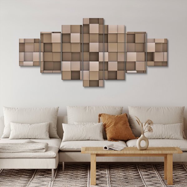 Obraz - Béžové krychle (210x100 cm)