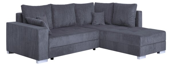 ROHOVÁ SEDAČKA, textil, kompozitní dřevo, tmavě šedá P & B - Sedací soupravy, Online Only