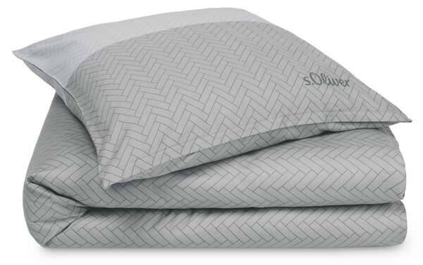 POVLEČENÍ, makosatén, šedá, 135/200 cm S. Oliver - Online Only povlečení, Online Only