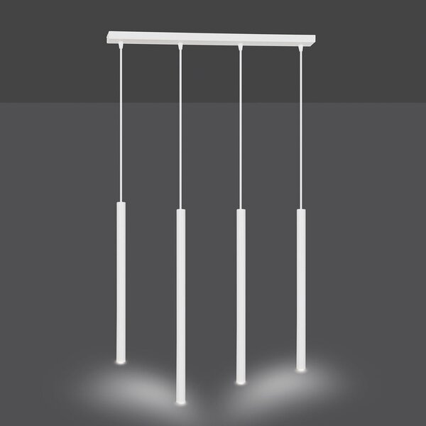 Závěsné svítidlo SELTER 4 – bílé, 4× G9, šířka 60 cm