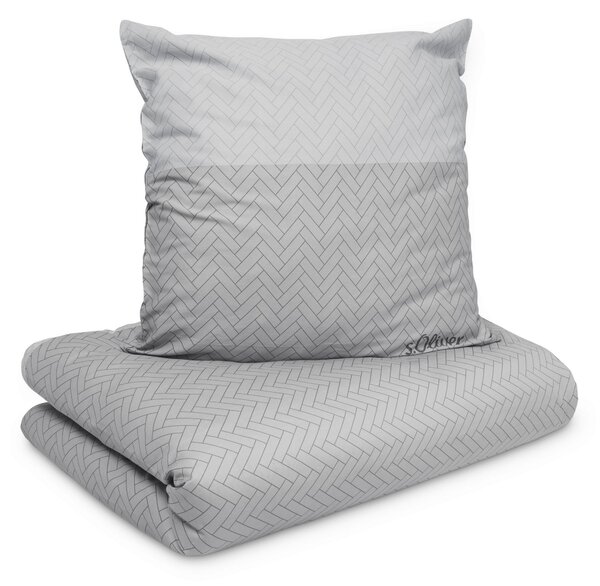 POVLEČENÍ, makosatén, šedá, 135/200 cm S. Oliver - Online Only povlečení, Online Only