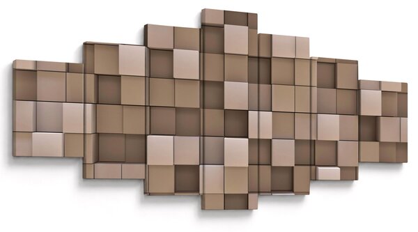 Obraz - Béžové krychle (210x100 cm)