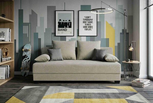 ROZKLÁDACÍ POHOVKA, textil, kompozitní dřevo, béžová P & B - Rozkládací sedačky, Online Only