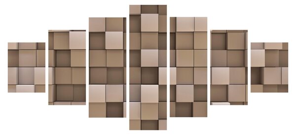 Obraz - Béžové krychle (210x100 cm)