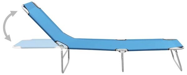 Zahradní lehátko ocel a textil tyrkysově modré 310329