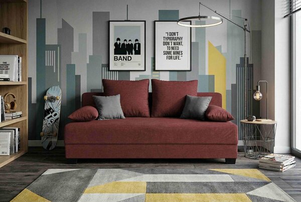 ROZKLÁDACÍ POHOVKA, textil, kompozitní dřevo, červená P & B - Rozkládací sedačky, Online Only