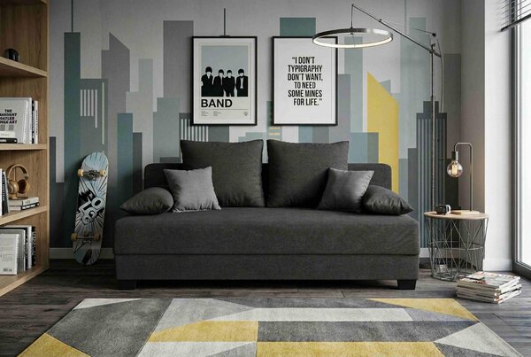 ROZKLÁDACÍ POHOVKA, textil, kompozitní dřevo, černá P & B - Rozkládací sedačky, Online Only