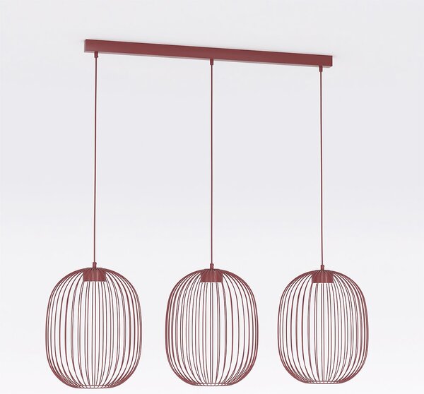 Závěsné svítidlo MANTRA 3 – vínové, 3× GX53, šířka 120 cm