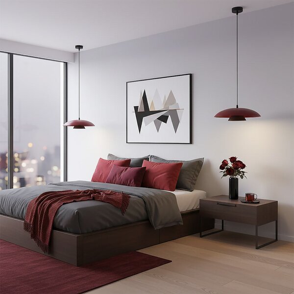 Závěsné svítidlo BABEL 1 – vínové / černé, 1× GX53, šířka 30 cm