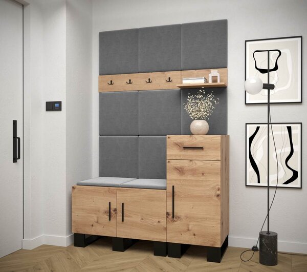 Předsíňová stěna Artin 5 - dub Artisan Barva: Mátová - Manila 11