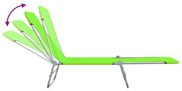 Skládací zahradní lehátka 2 ks ocel a textil zelená 310343
