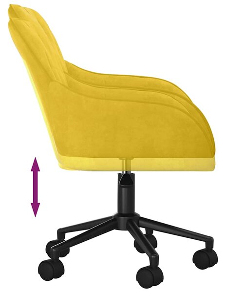 Otočné jídelní židle 2 ks žluté samet 3103428
