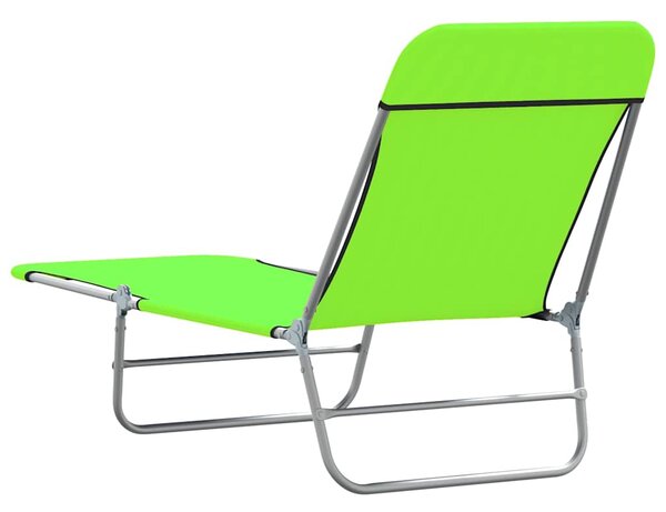Skládací zahradní lehátka 2 ks ocel a textil zelená 310343