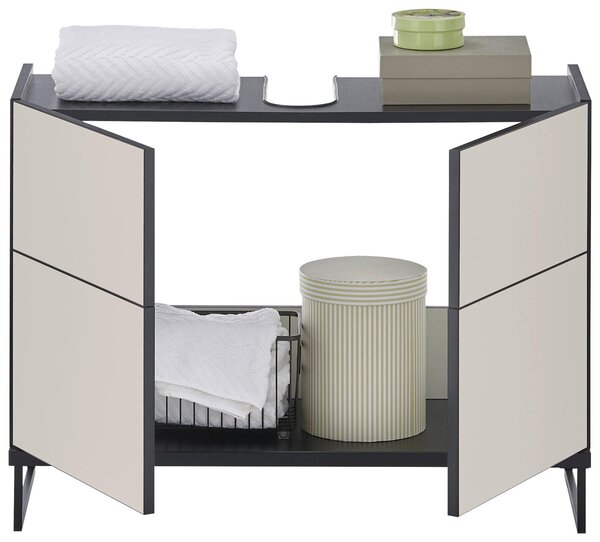 SKŘÍŇKA POD UMYVADLO, černá, kašmírová, černá, kašmírová, 80/59,4/31 cm MID.YOU - Koupelnové série, Online Only