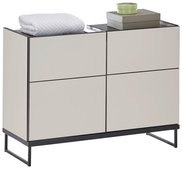SKŘÍŇKA POD UMYVADLO, černá, kašmírová, černá, kašmírová, 80/59,4/31 cm MID.YOU - Koupelnové série, Online Only