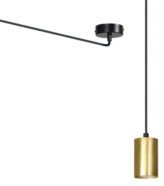 Závěsné svítidlo TRAKER 1 – černé / zlaté, 1× GU10, šířka 8 cm